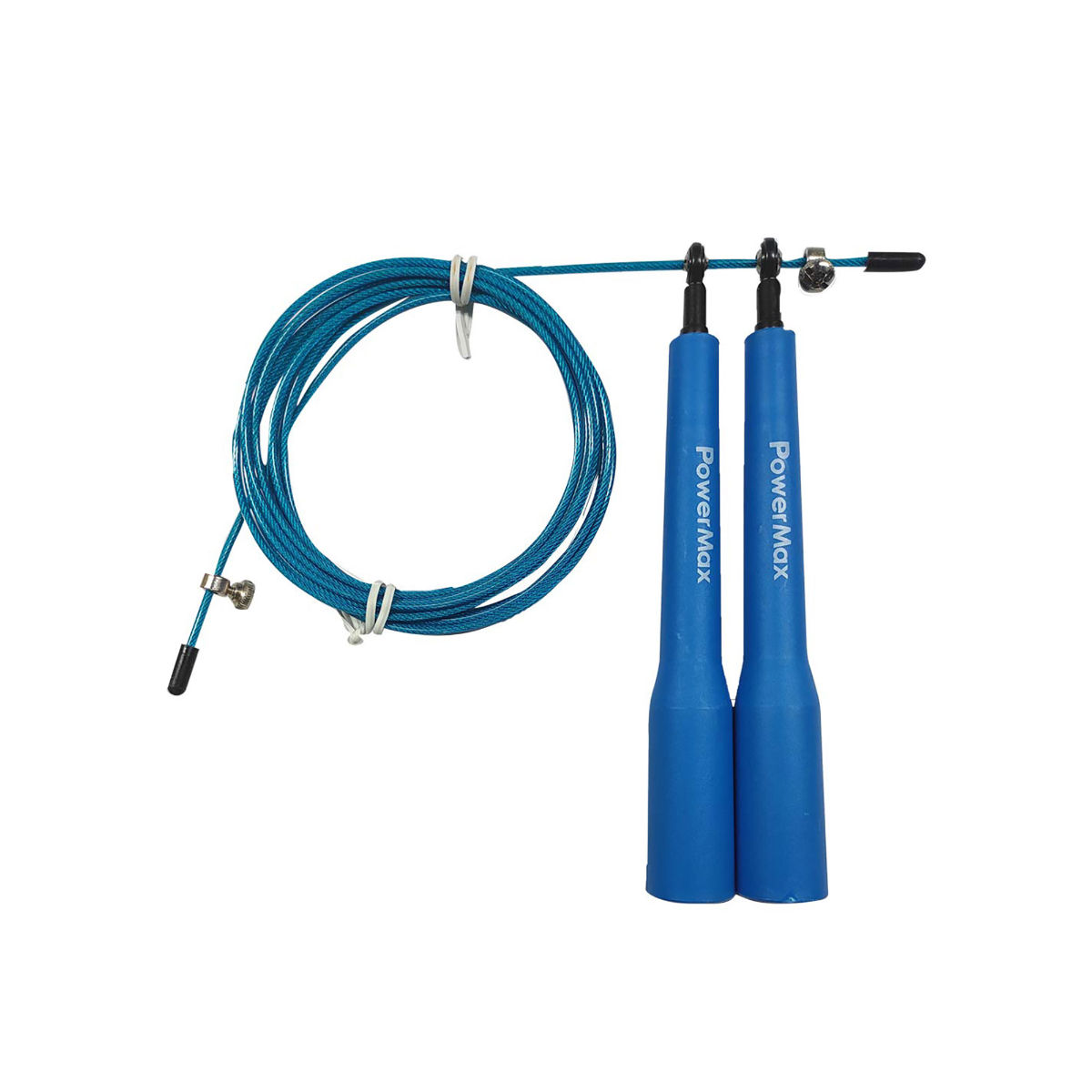 PowerMax Fitness JP-5 (Blue) Exercise Speed Jump Rope With Adjustable Cable with Anti-Slip Handle